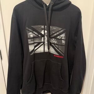 Burberry Black and Red Graphic Hoodie